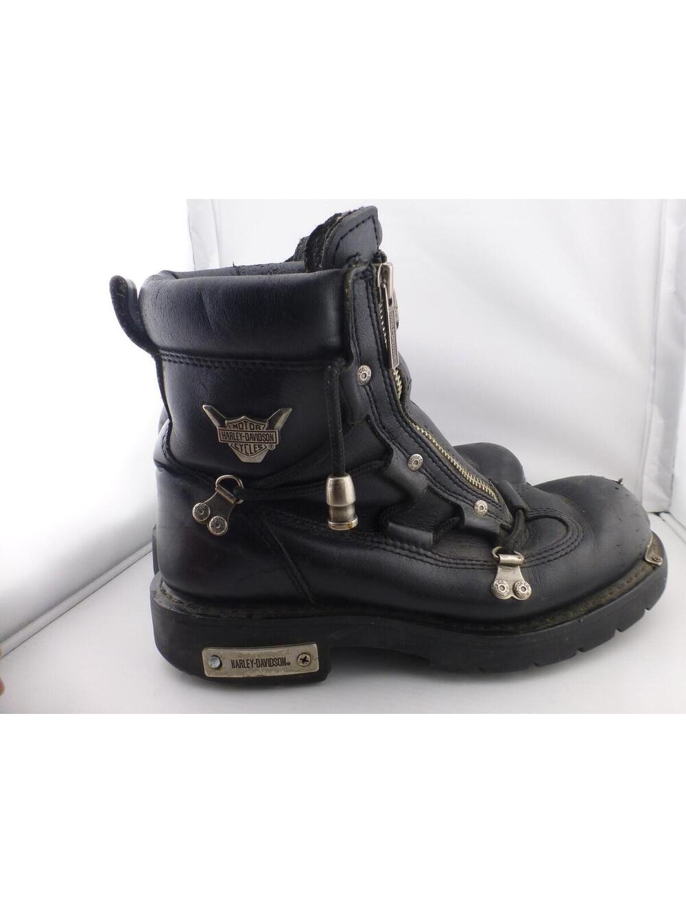 Harley-Davidson Men's Black Leather Motorcycle Boots US 6 EU 39 Biker Work - M3